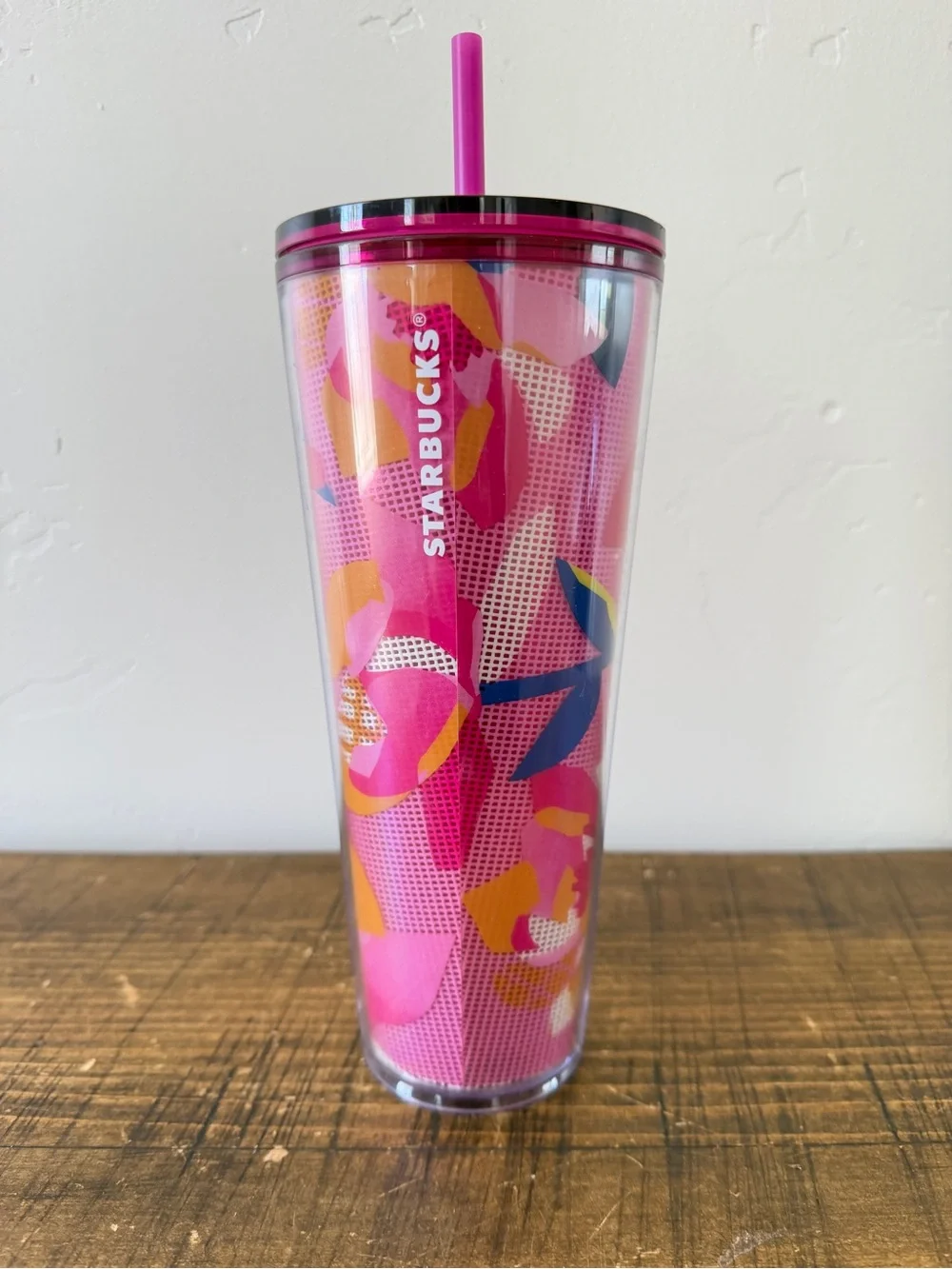 NEW Starbucks Spring 2023 pink floral cold cup tumbler 24oz